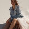 Denim parka jacket